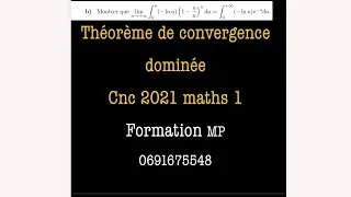 Miniature : Convergence dominée : CNC mp 2021 maths 1 