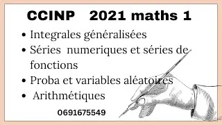 Miniature : CCINP 2021 maths 1 - Proba , variables aléatoires, séries de fonctions - formation mp annales 