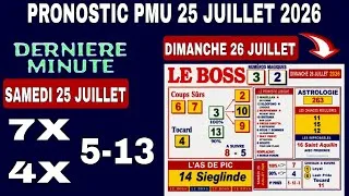 Miniature : PRONOSTIC PMU QUINTÉ+ DERNIER MINUTE SAMEDI 25 JUILLET 2026 RÉUNION 1 COURSE 4 À ENGHIEN 