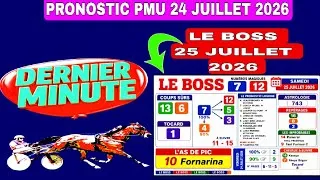 Miniature : PRONOSTIC PMU DERNIER MINUTE VENDREDI 24 JUILLET 2026 RÉUNION 1 COURSE 4 À CABOURG 