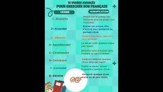 Miniature :  Découvrez ces 15 verbes essentiels avec leur signification.#verb #fle#grammaire_française 