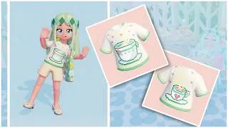 Miniature : Heartopia Speed Pixel Art Outfit Cup of Tea 🍵🌸🧵