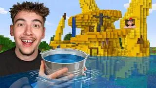 Miniature : J'ai INNONDÉ le Monde de ce KIKOO sur Minecraft !