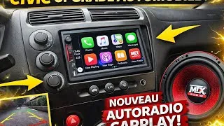 Miniature : Honda Civic : Installation Autoradio CarPlay + Caméra de Recul & HP MTX 🔥