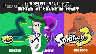 Miniature : Résultats du splatfest ! Nessie vs Aliens vs Bigfoot (Splatoon 3)