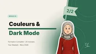 Miniature : Variables CSS + Mode sombre sans JavaScript — Correction complète | Module 05 (2/2)