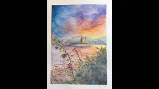 Miniature : Aquarelle personnalisée: le château d'Eilean Donan