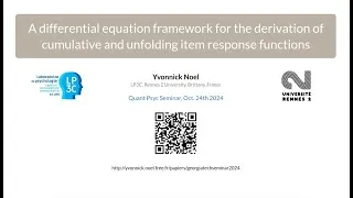 Miniature : A differential equation framework for the derivation of cumulative and unfolding response functions