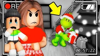 Miniature : Nous avons SURPRIS le GRINCH sur notre CAMÉRA DE SÉCURITÉ dans Roblox Brookhaven !!