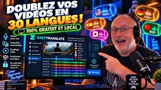 Miniature : Tuto Comment doubler une vidéo avec sa propre voix gratuitement IA en local avec ZastTranslate