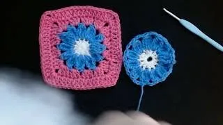 Miniature : CARRE GRANNY MARGUERITE FACILE PAS A PAS