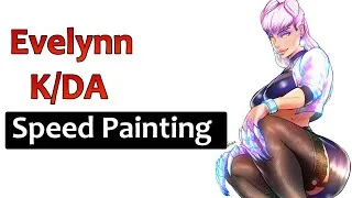 Miniature : Speed painting Evelynn de K/DA du clip More - league of legends