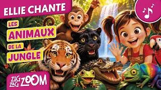 Miniature : 🎵 Ellie chante : Les animaux de la jungle 🐒🦜🐆 | Chanson pour enfants sur les animaux sauvages
