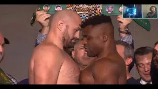 Miniature : ⚖️TYSON FURY VS FRANCIS NGANNOU⚖️ la pesée + FACE OFF [ REACT FR ]