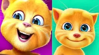 Miniature : My Talking Ginger 😹 😂 😹 🍕 So funny | Cat Eating 🥥 🥒 🥐 🍰 🍭 🍟 #gameplay #talkingginger