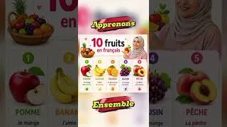 Miniature : 🍎 10 fruits en français à connaître. Apprendre le vocabulaire facilement 🇫🇷