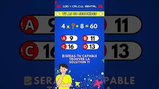 Miniature : 🔢 Problème de Maths Niveau HARD : Personne ne trouve la solution ! 🧩 #cassetête