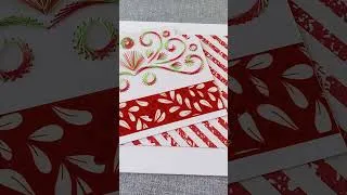Miniature : Carte brodée fil nuancé rouge #scrapbooking #diy