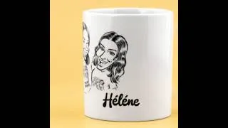 Miniature : Mug caricature noir et blanc sur commande