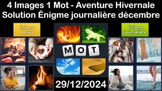 Miniature : 4 Images 1 Mot - Aventure hivernale - 29/12/2024 - Solution Énigme Journalière - décembre 2024
