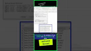 Miniature : Fractionne cellule Excel plusieurs cellules | Fractionner une cellule - Support Microsoft