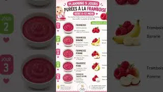 Miniature : ❤️ 5 jours de purées à la framboise pour bébé 6-12 mois 👶✨ | Recettes fruitées & gourmandes