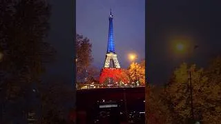 Miniature : The Eiffel Tower illuminated in the colors of the French flag. #parisdiaries #parisvlog