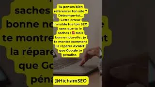 Miniature : Cette ERREUR de SEO tue ton référencement 😱 #seo