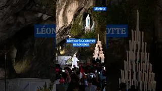 Miniature : Léon XIV, pèlerin à la grotte de Lourdes