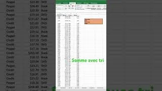 Miniature : Somme avec tri #excel #shorts