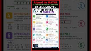 Miniature : ➗ LES CRITÈRES DE DIVISIBILITÉ