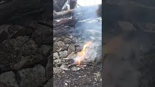Miniature : Fire in Extreme Conditions 🌧️🔥#bushcraft #survie #feu #foret #pluie #outdoor #shorts #survival #fire