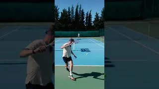 Miniature : AMAZING Left-Handed Winner 🤯 like JJ WOLF #tennis #insane