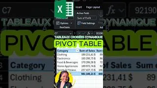 Miniature : Excel PIVOT TABLE | Tableaux croisées dynamique #excel