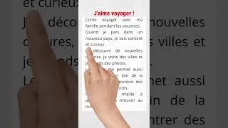 Miniature : Apprendre le français : Lecture (j'aime voyager)