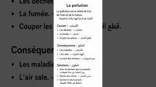 Miniature : تعبير بالفرنسية عن التلوث اسبابه نتائجه والحلول la pollution