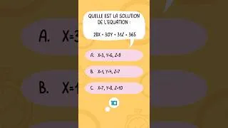 Miniature : Quelle est la solution de l'équation : 28x +30y +31z = 365 #math #qi #mathematics #mathstricks