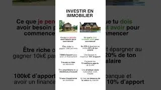 Miniature : Ce que tu dois faire pour investir en immobilier… #immobilier #investir
