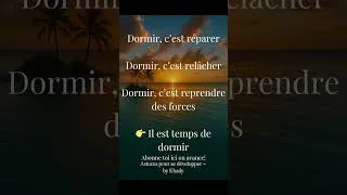 Miniature : 👉 Dormir, c’est réparer | Il est temps de dormir