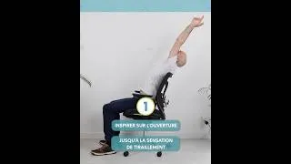 Miniature : Mal de dos au bureau : étirement assis pour les lombaires