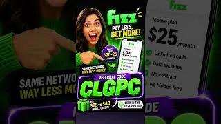 Miniature : Fizz Referral Code 2026 | Get $25–$40 Bill Credit 💸 Use Code CLGPC #Shorts
