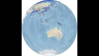 Miniature : Swot data animation over lands (rivers and lakes) over one cycle, tilted to show Southern hemisphere