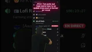 Miniature : Pov: ce pote qui te vois encore connecté après avoir passé 3 jours à farmer...