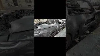 Miniature : Burnt Porsche in Paris… #porsche #paris #fire #cars