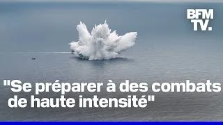 Miniature : La Marine fait exploser une mine sous-marine près d'un de ses bateaux, dans le cadre d'un exercice