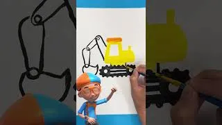 Miniature : Peignons une pelleteuse ! #blippi #shorts #blippienfrancais #vehicules
