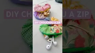 Miniature : DIY CHOUCHOU avec ZIP avec des chutes de tissus - zipper scrunchies #diy couture facile débutant