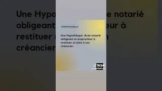 Miniature : QU'Est ce que l'hypothèque??