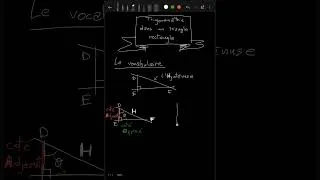 Miniature : Trigonométrie dans un triangle rectangle 1/2 : Lexique et formules