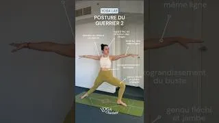 Miniature : Tuto posture de yoga 🫡 Le guerrier 2 #yogadebutant #yogatips